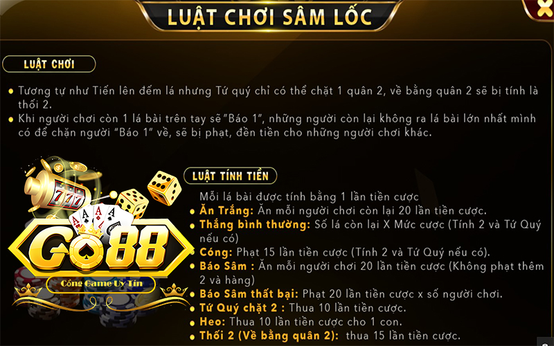 Chiến thuật chơi Sâm Go88 hiệu quả
